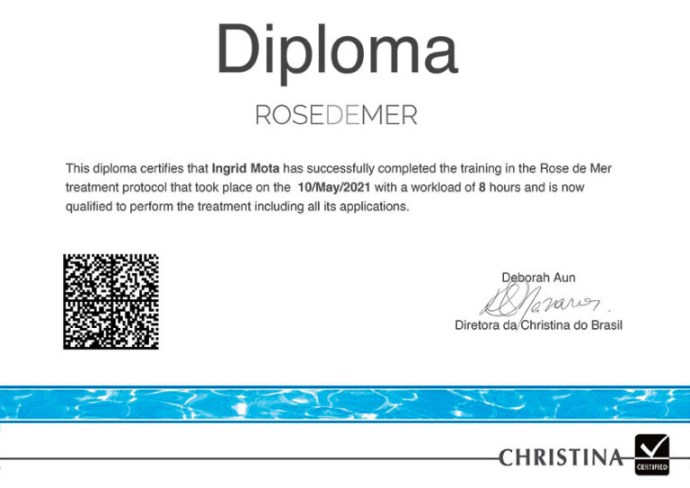 Ingrid Mota Certificado Rose de Mer - Ingrid Mota